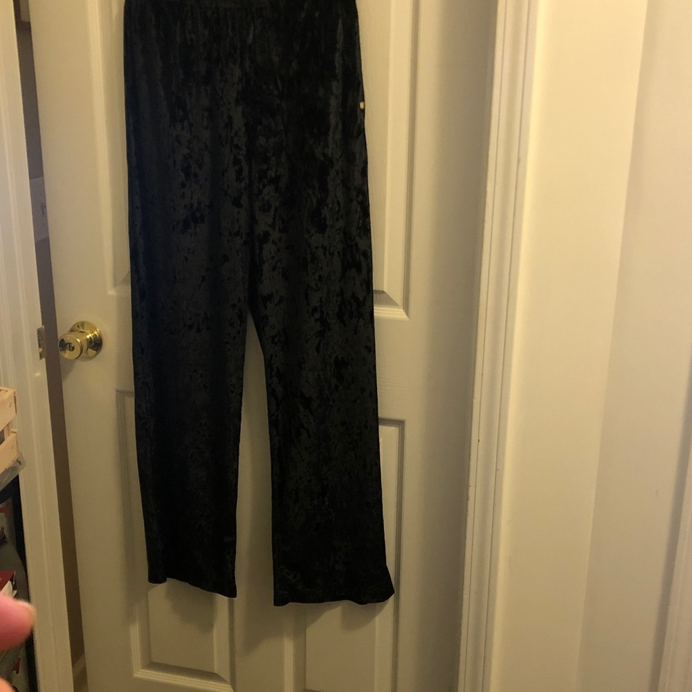Fabletics Black Velvet Wide Leg Pants